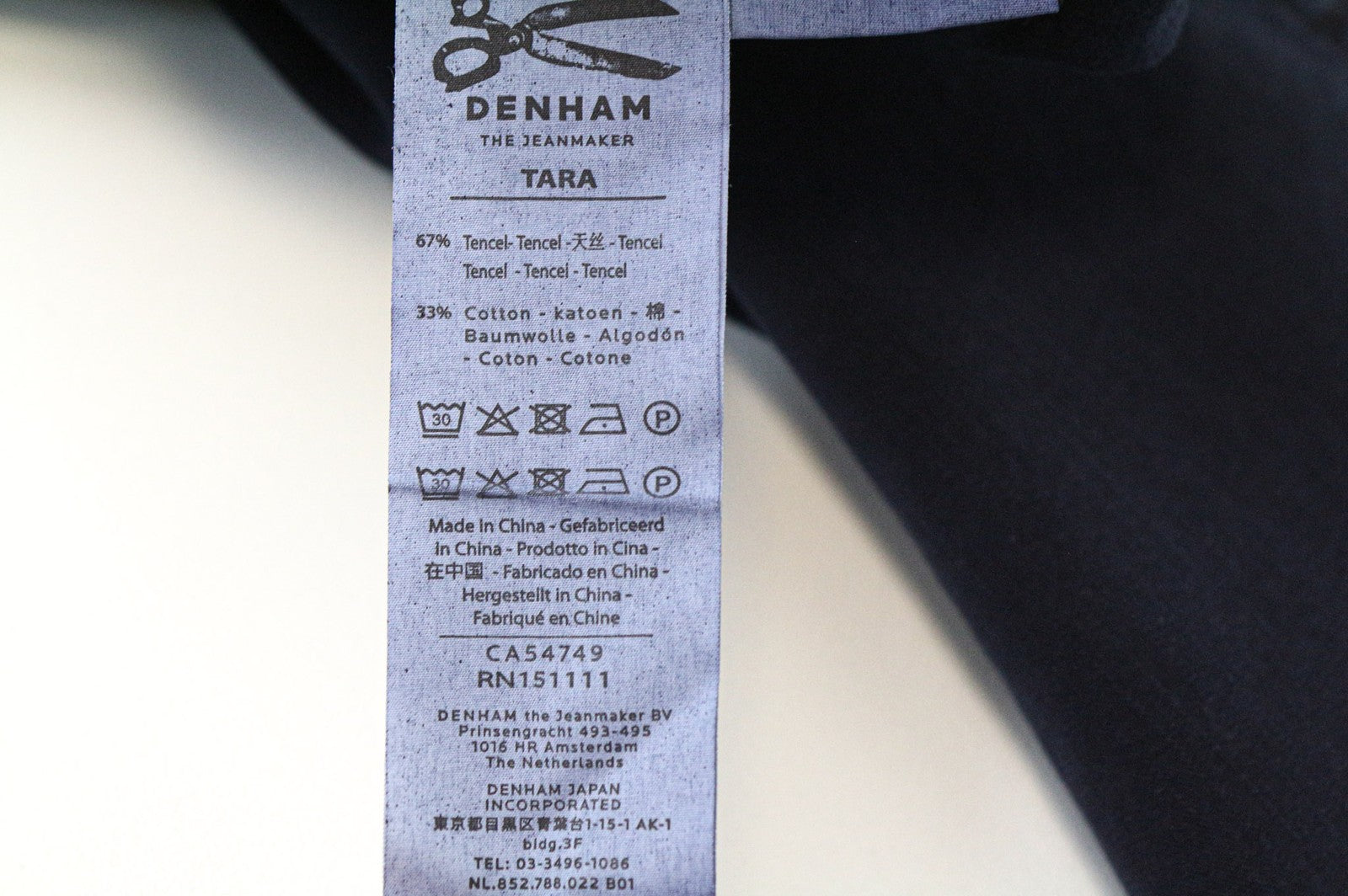 DENHAM Tara Women's Pants W28/L30 Navy Cotton Blend Relaxed Fit Cargo Casual