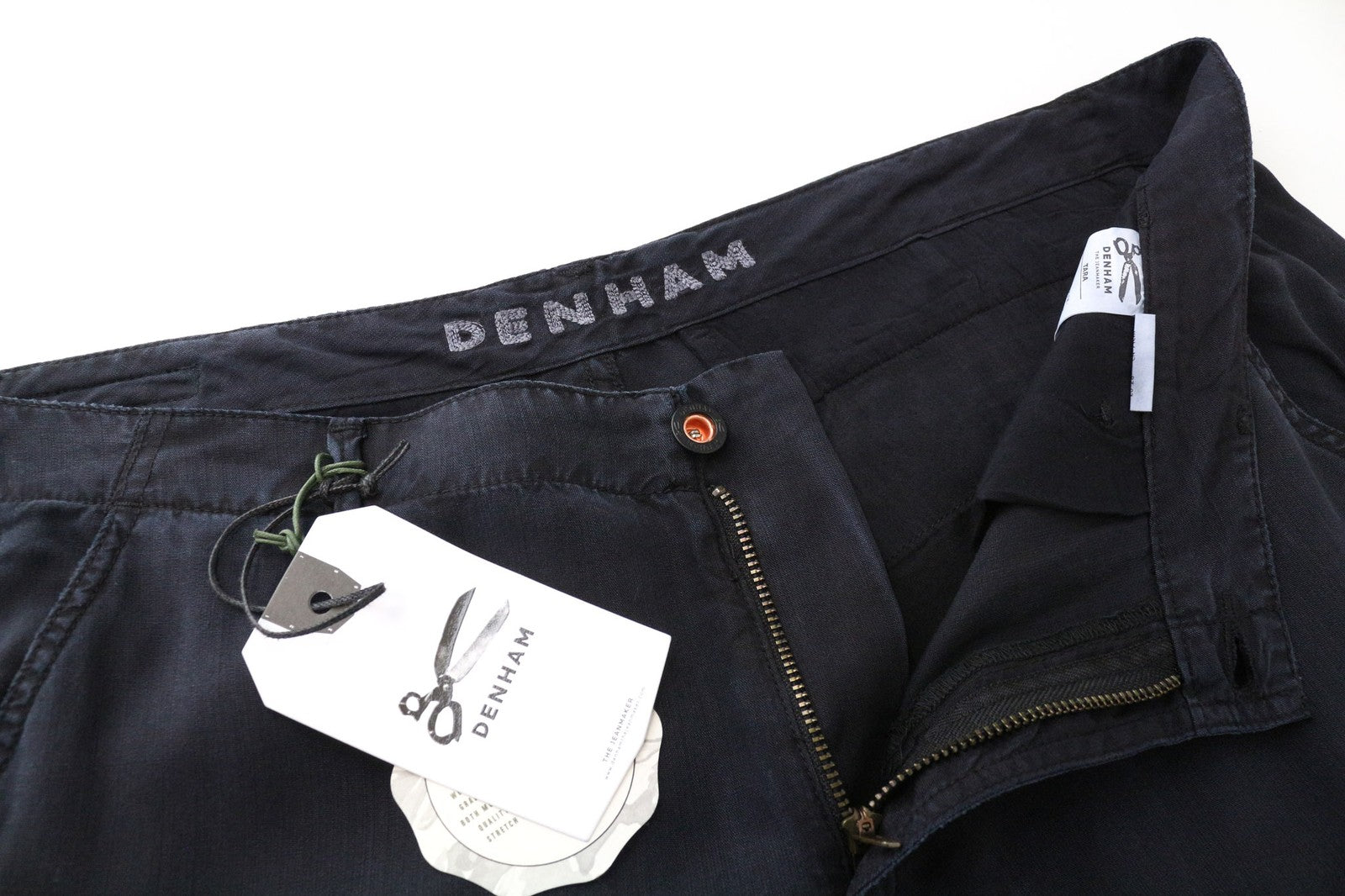 DENHAM Tara Women's Trousers W28/L30 Black Casual Cotton Blend Relaxed Cargo