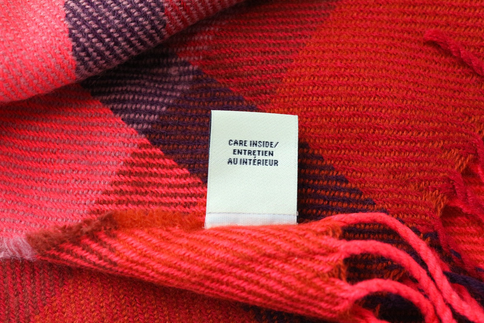 SCOTCH & SODA Women's Scarf OS Red Checked Tassel Casual Spring Autumn Winter