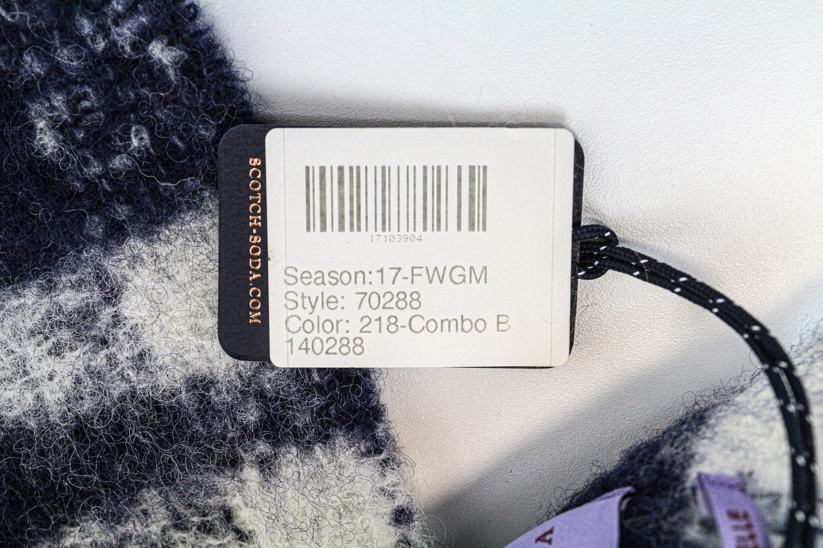 SCOTCH R'BELLE Women's Scarf OS Blue Checked Pattern Casual Spring Autumn Wear