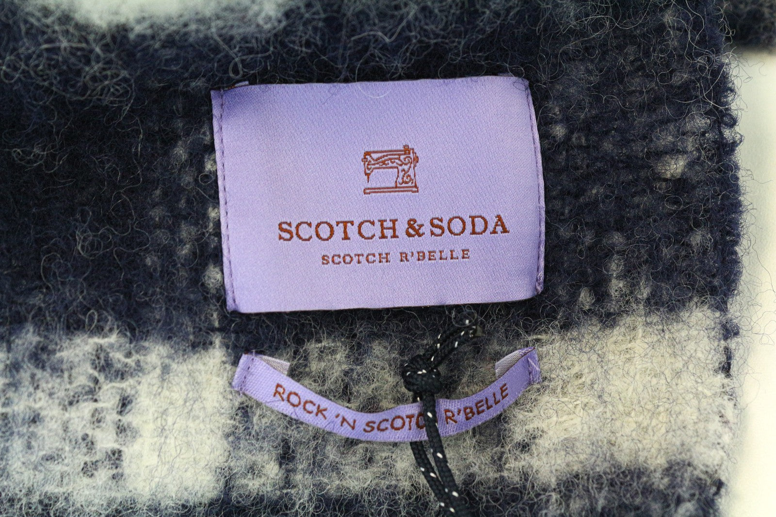 SCOTCH R'BELLE Women's Scarf OS Blue Checked Pattern Casual Spring Autumn Wear