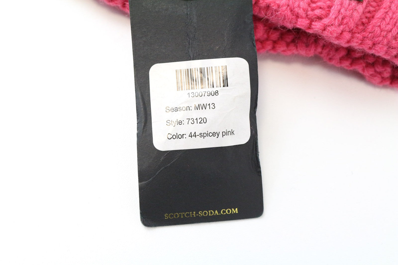 SCOTCH & SODA Ams Couture Women's Hat OS Bright Pink Pom Pom Cable Knit Beanie