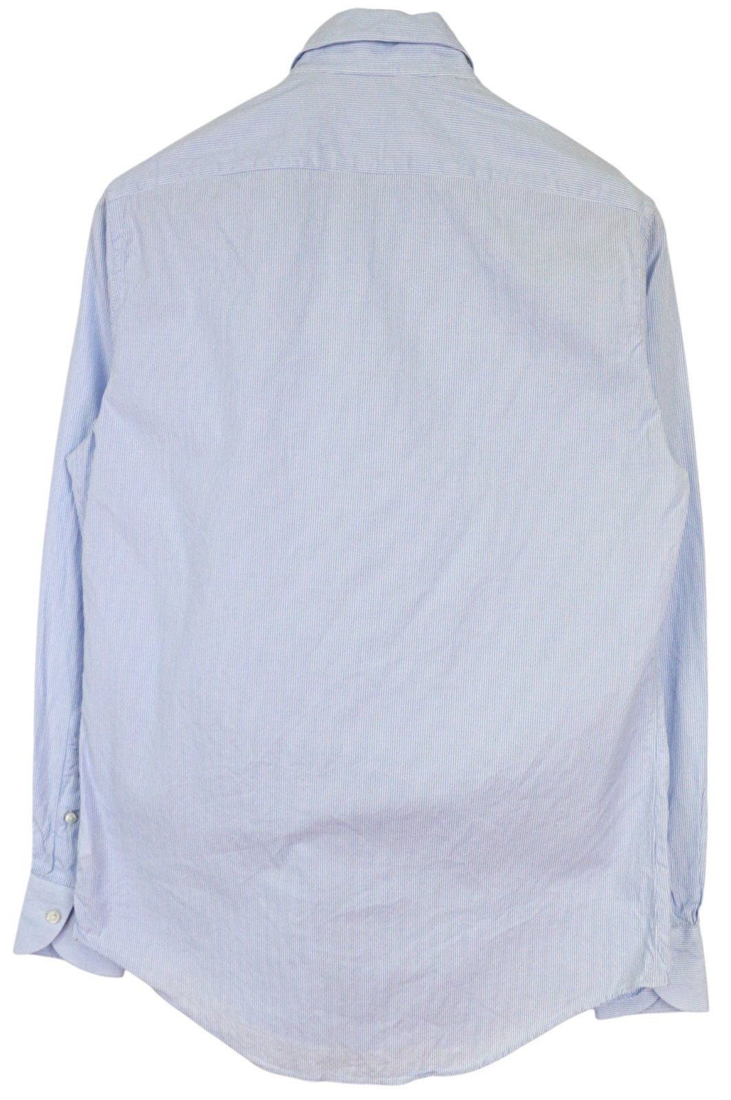 SUITSUPPLY Men's Shirt 37/14.5 Slim Blue Cotton Striped Long Sleeve Formal Top