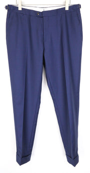 SUITSUPPLY Brescia Men's Trousers UK38S Wool Blue Lined Pleated Classic Cut