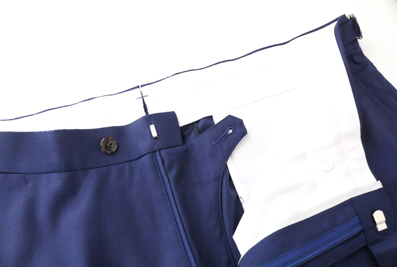 SUITSUPPLY Brescia Men's Trousers UK38S Wool Blue Lined Pleated Classic Cut