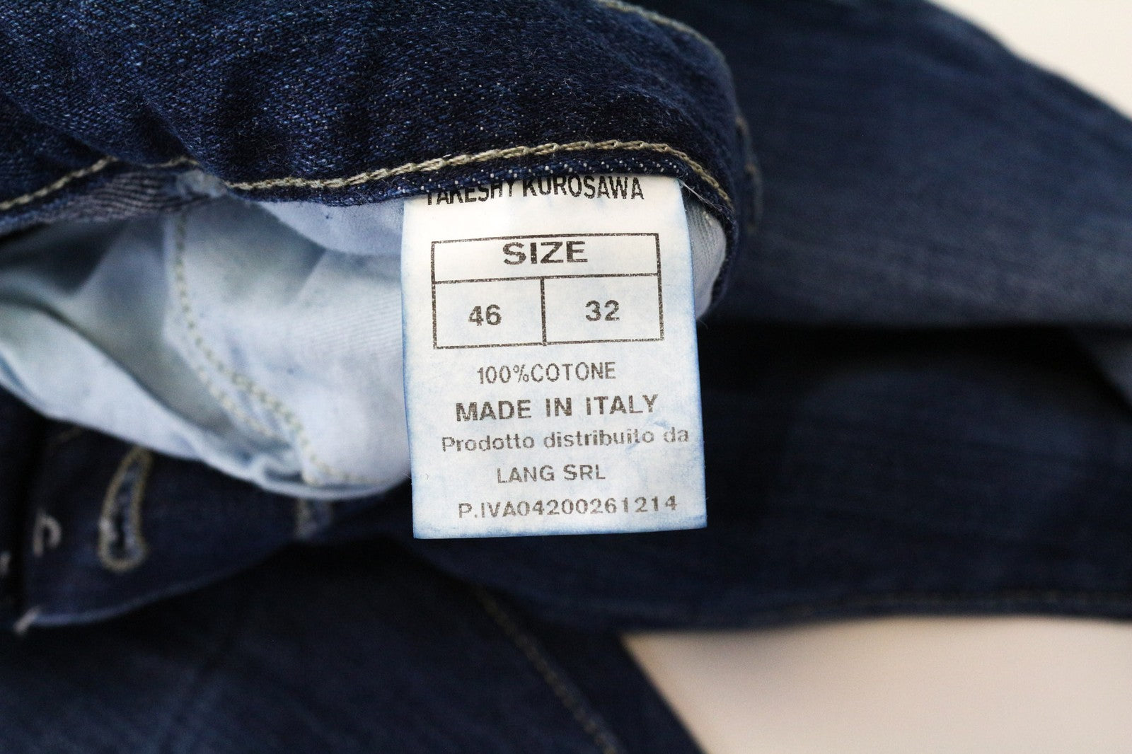 TAKESHY KUROSAWA vyriški džinsai W32 mėlyni medvilniniai, įprasto kirpimo, nusidėvėję, skalbti