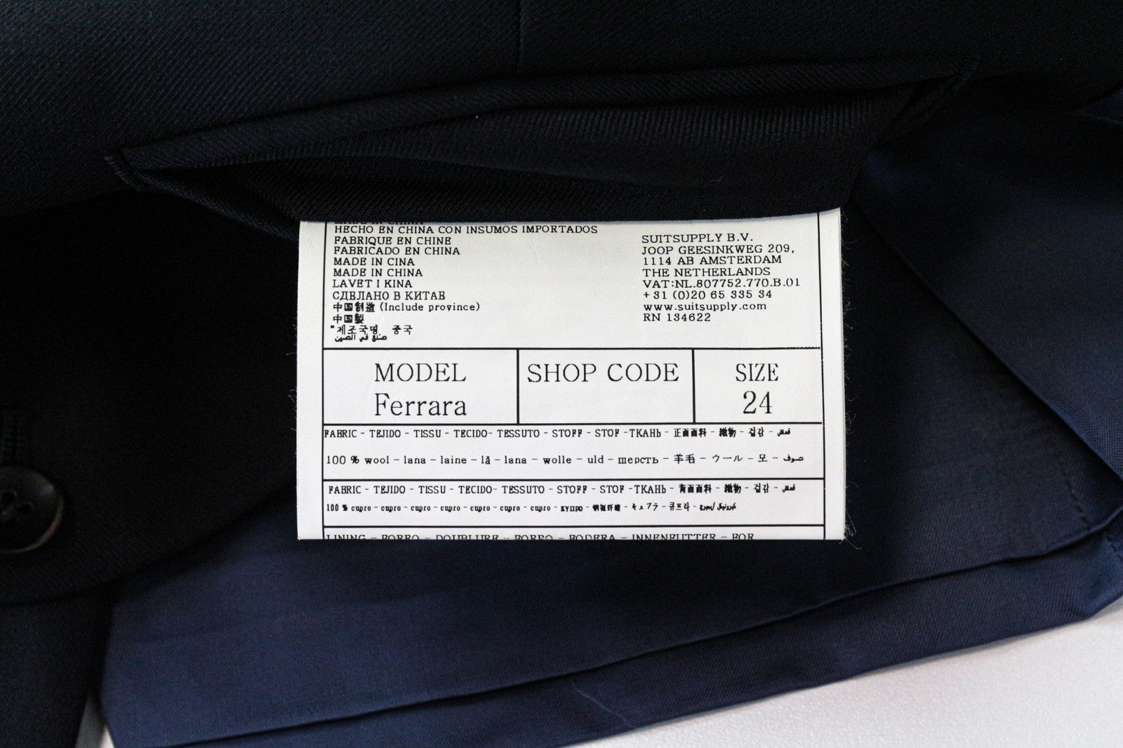 SUITSUPPLY La Spalla Men's Suit UK40R Wool Blue S110s Perennial Slim 3-Piece