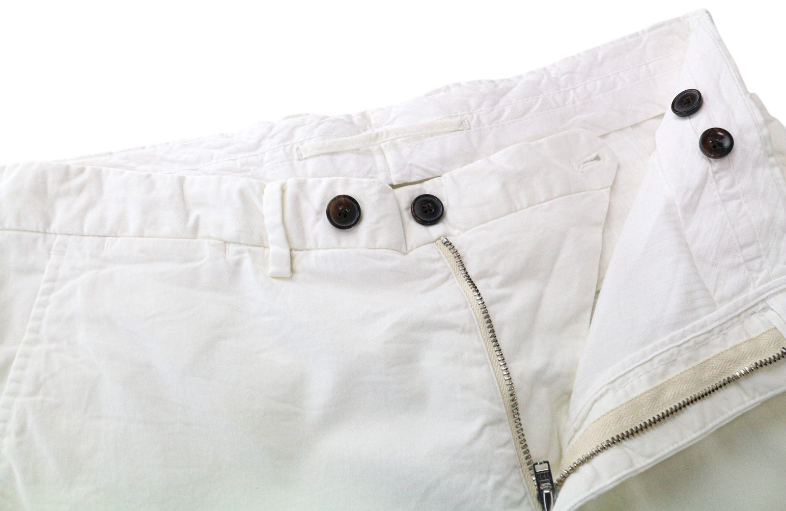 SUITSUPPLY Porto Novo Men's Pants UK32R White Slim Chino Stretch Flat Front