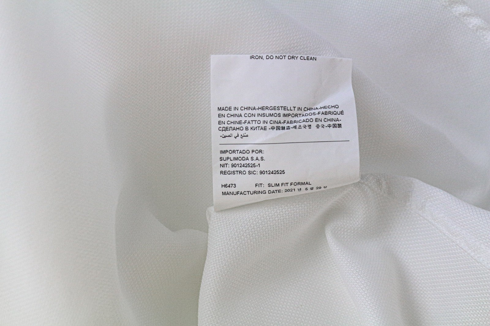 SUITSUPPLY Traveller Men's Formal Shirt 37/14.5 Slim White Pure Long Sleeve