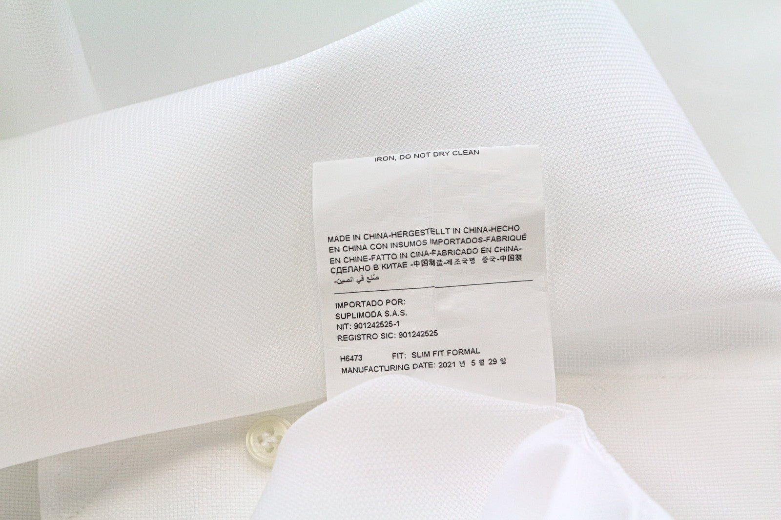 SUITSUPPLY Traveller Men's Formal Shirt 43/17 Slim White Cotton Spread Collar