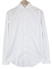 SUITSUPPLY Men's Formal Shirt ~2XS Extra Slim White Cotton Stretch Cutaway