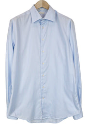 SUITSUPPLY Traveller Men's Formal Shirt 41/16 Slim Blue Pure Cotton Buttoned