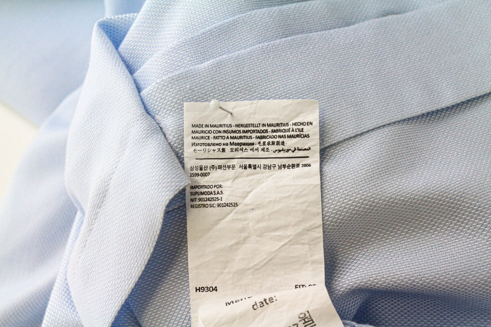 SUITSUPPLY Traveller Men's Formal Shirt 41/16 Slim Blue Pure Cotton Buttoned