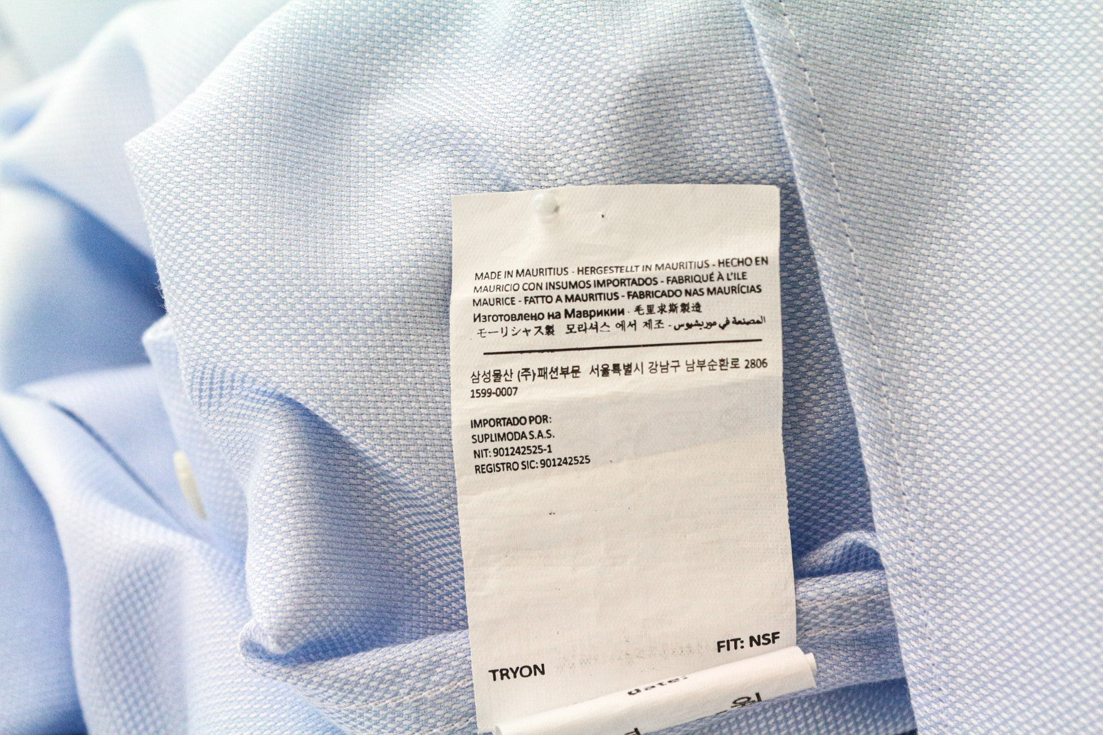 SUITSUPPLY Men's Formal Shirt 41L/16L Slim Blue Pure Cotton Cutaway Collar