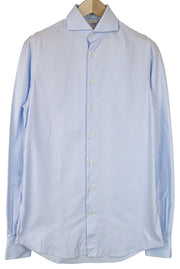 SUITSUPPLY Men's Formal Shirt 39L/15.5L Extra Slim Blue Pure Cutaway Twill