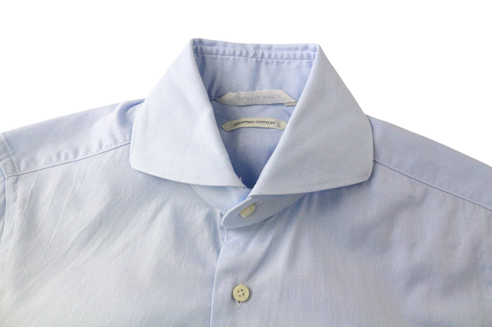 SUITSUPPLY Men's Formal Shirt 35/13.5 Slim Blue Pure Cotton Cutaway Collar