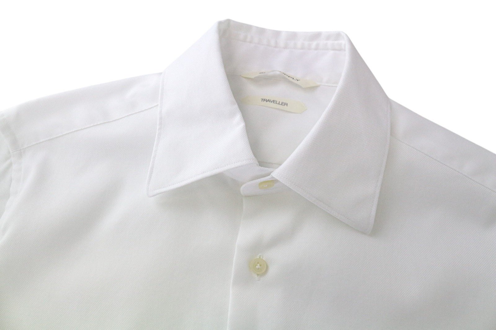 SUITSUPPLY Traveller Men's Formal Shirt 38/15 Slim White Pure Cotton Long Sleeve