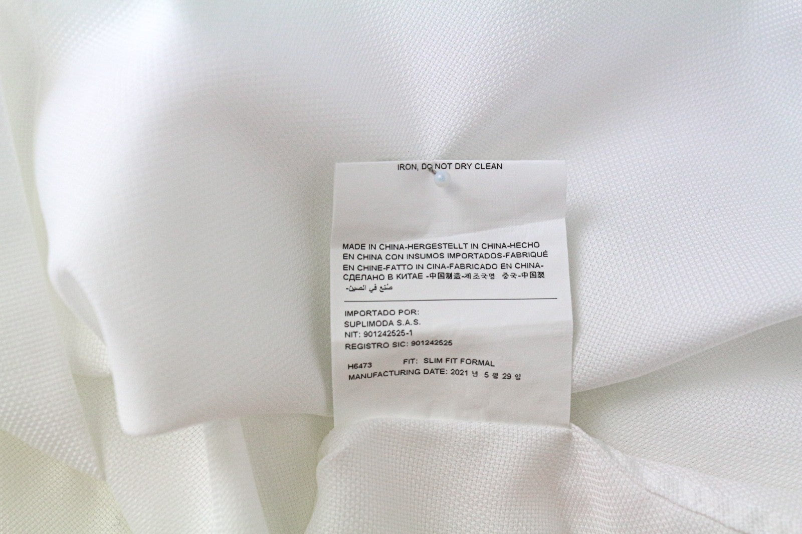 SUITSUPPLY Traveller Men's Formal Shirt 38/15 Slim White Pure Cotton Long Sleeve