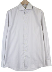 SUITSUPPLY Traveller Men's Formal Shirt 39/15.5 Slim Grey White Striped Cutaway