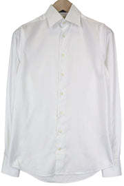 SUITSUPPLY Traveller Men's Formal Shirt 35/13.5 Slim White Spread Collar Twill