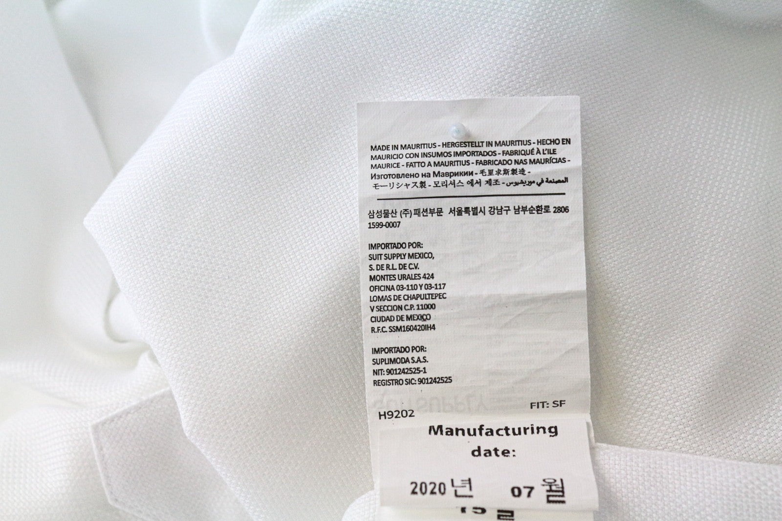 SUITSUPPLY Traveller Men's Formal Shirt 35/13.5 Slim White Spread Collar Twill