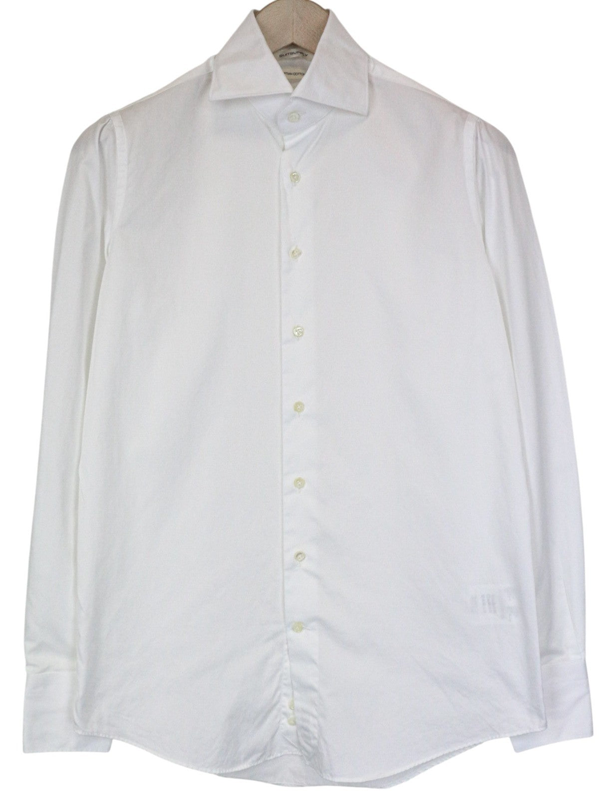 SUITSUPPLY Men's Formal Shirt 38/15 Slim White Cotton Long Sleeve Classic