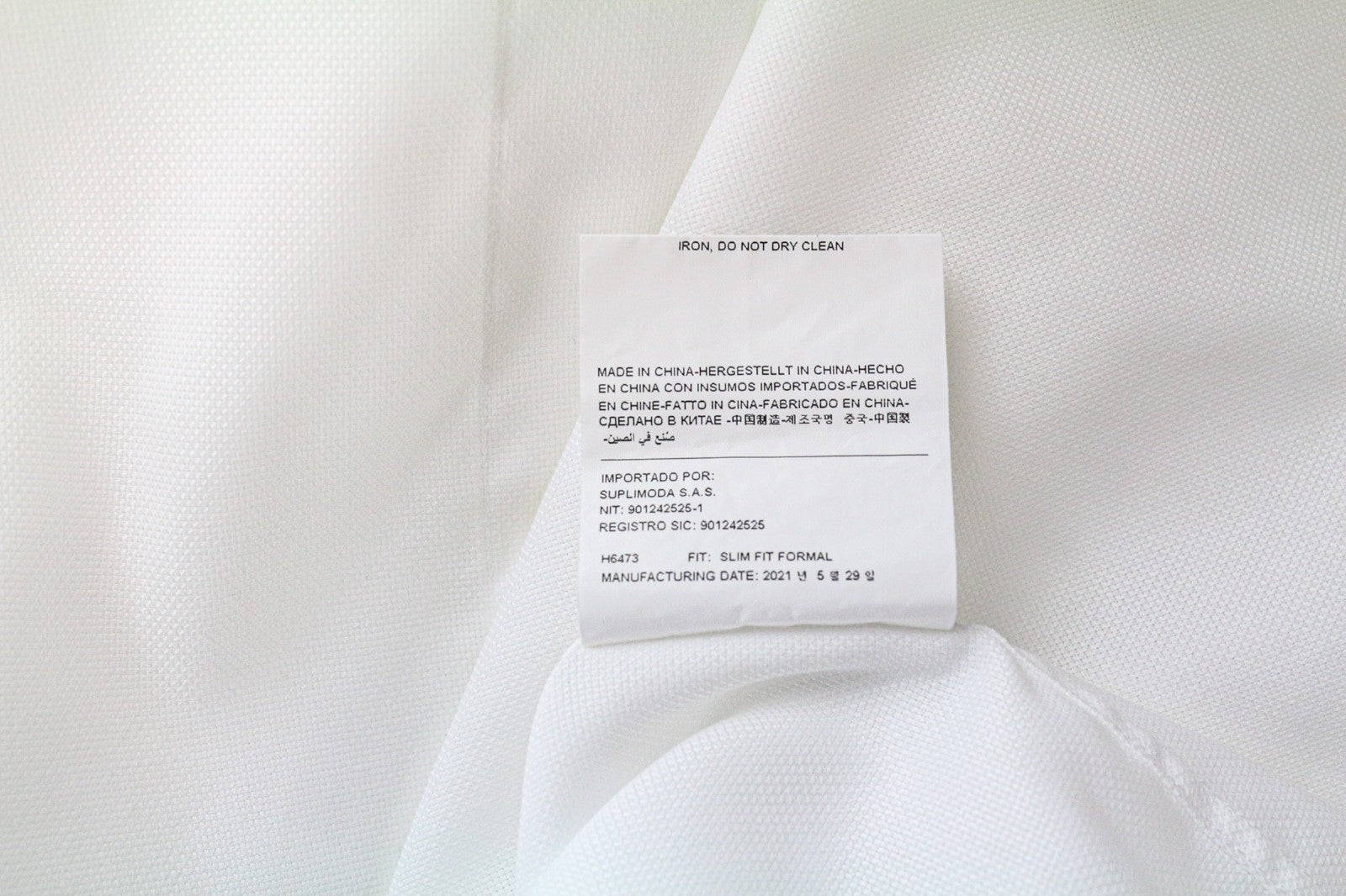 SUITSUPPLY Traveller Men's Formal Shirt 43/17 Slim White Cotton Twill