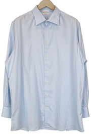 SUITSUPPLY Traveller Men's Formal Shirt 45/17.75 Slim Blue Cotton Long Sleeve