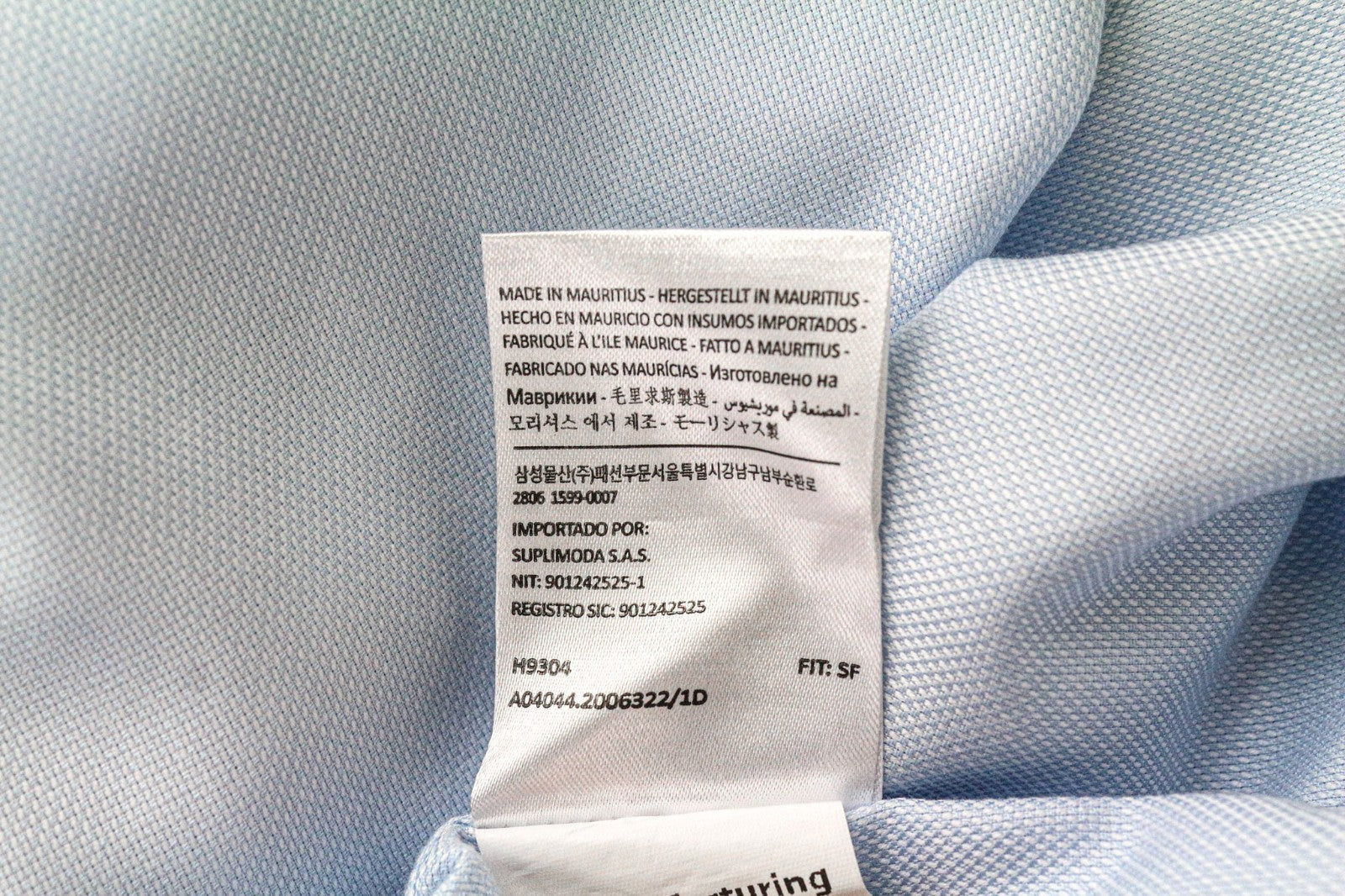 SUITSUPPLY Traveller Men's Formal Shirt 45/17.75 Slim Blue Cotton Long Sleeve