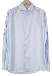 SUITSUPPLY Men's Formal Shirt 42/16.5 Extra Slim Blue Cotton Striped Classic