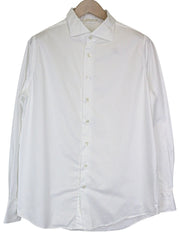 SUITSUPPLY Men's Formal Shirt ~M Slim White Cotton Button-Up Twill Classic
