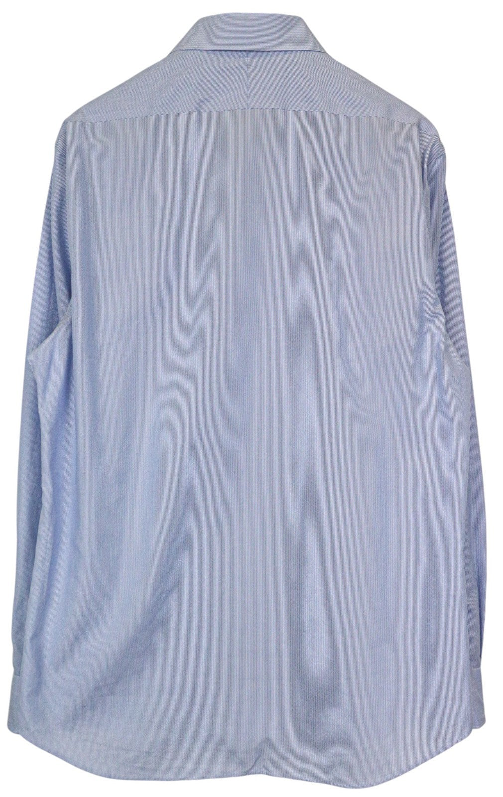 SUITSUPPLY Men's Formal Shirt 44/17.5 Extra Slim Blue Cotton Striped Twill