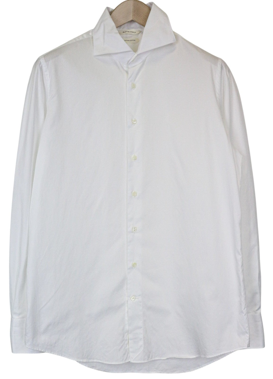 SUITSUPPLY Men's Formal Shirt 41/16 Slim White Cotton Long Sleeve Classic