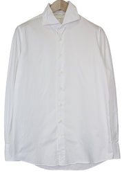 SUITSUPPLY Men's Formal Shirt 41/16 Slim White Cotton Long Sleeve Classic