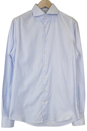 SUITSUPPLY Men's Formal Shirt 39L/15.5L Extra Slim Blue Cotton Stripe Classic