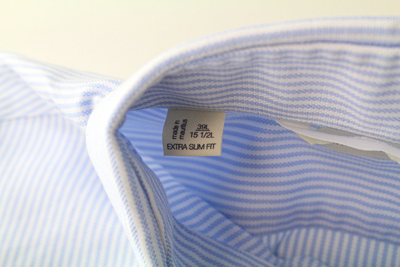 SUITSUPPLY Men's Formal Shirt 39L/15.5L Extra Slim Blue Cotton Stripe Classic