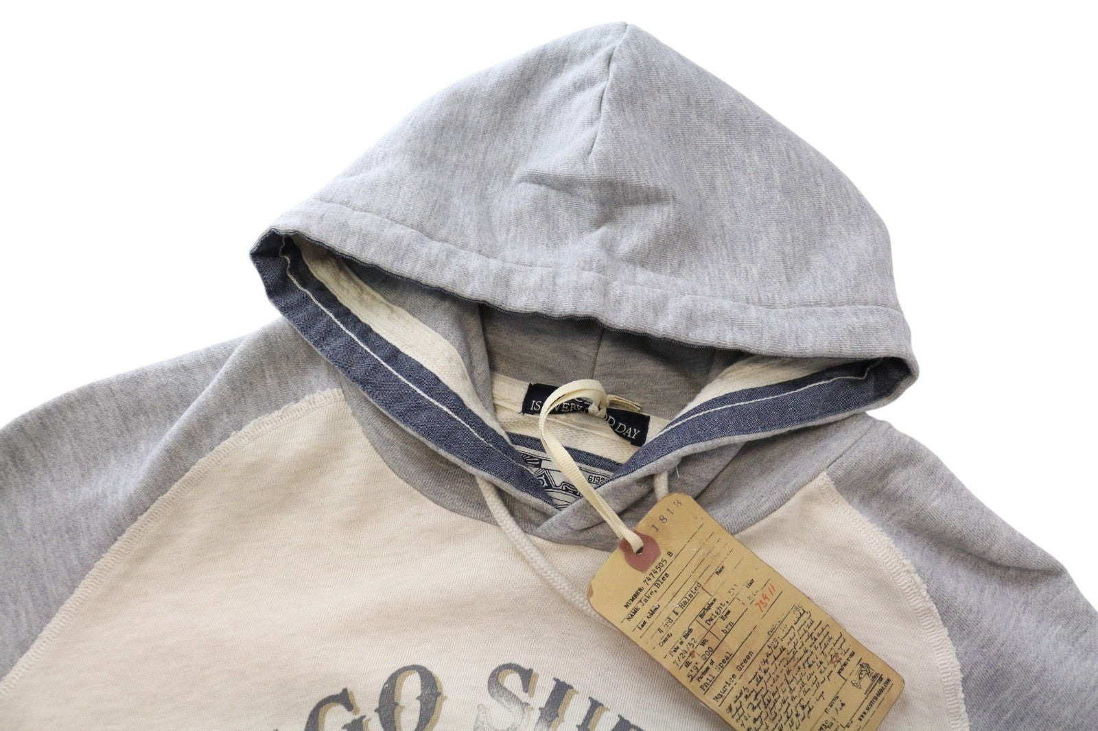 SCOTCH & SODA Men Sweatshirt 2XL Ecru Hooded Cotton Blend Melange Jersey Fleece