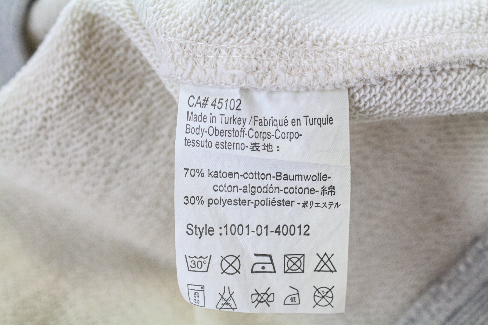 SCOTCH & SODA Men Sweatshirt 2XL Ecru Hooded Cotton Blend Melange Jersey Fleece