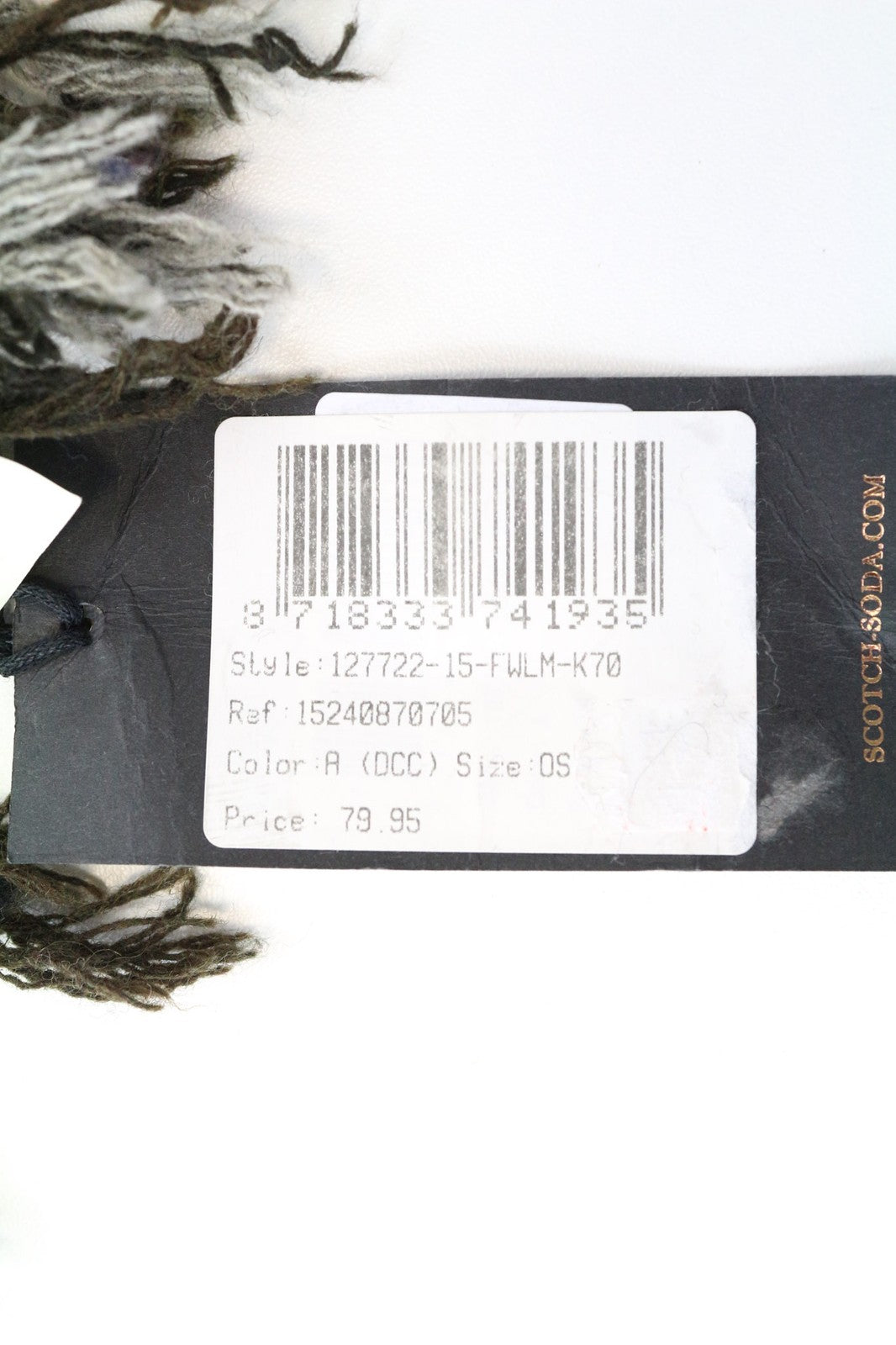 MAISON SCOTCH Women Scarf OS Green Grey Striped Tassels Casual