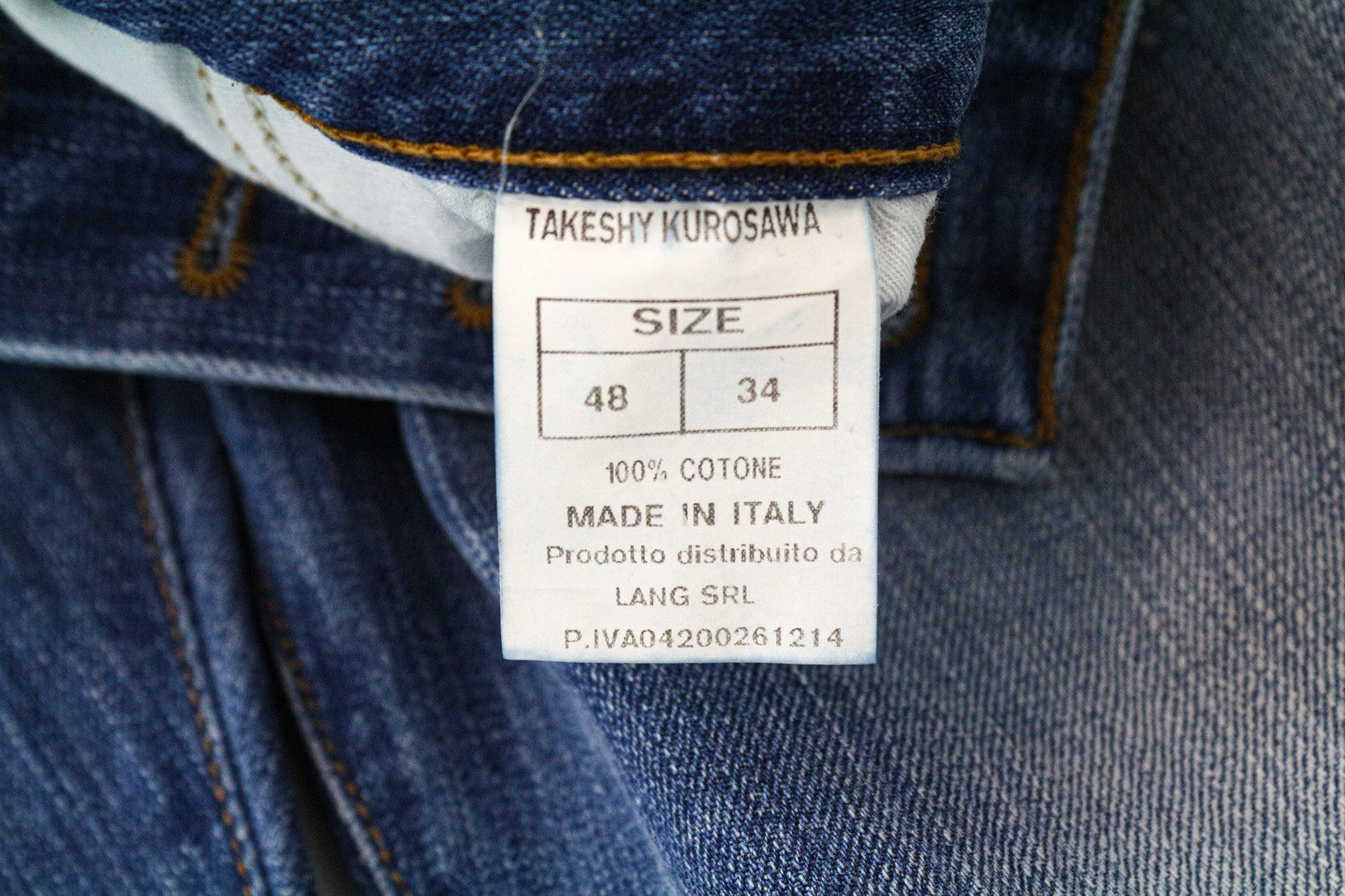 TAKESHY KUROSAWA TK 08 vyriški džinsai W34 mėlyni, netempiami, ploni, aptempti 