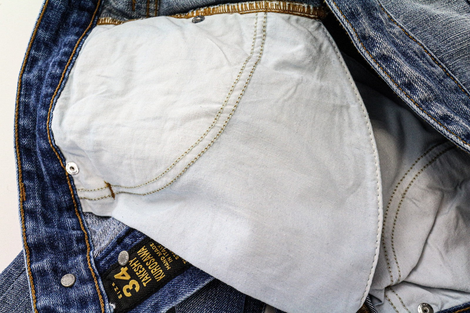 TAKESHY KUROSAWA TK 08 vyriški džinsai W34 mėlyni, netempiami, ploni, aptempti 