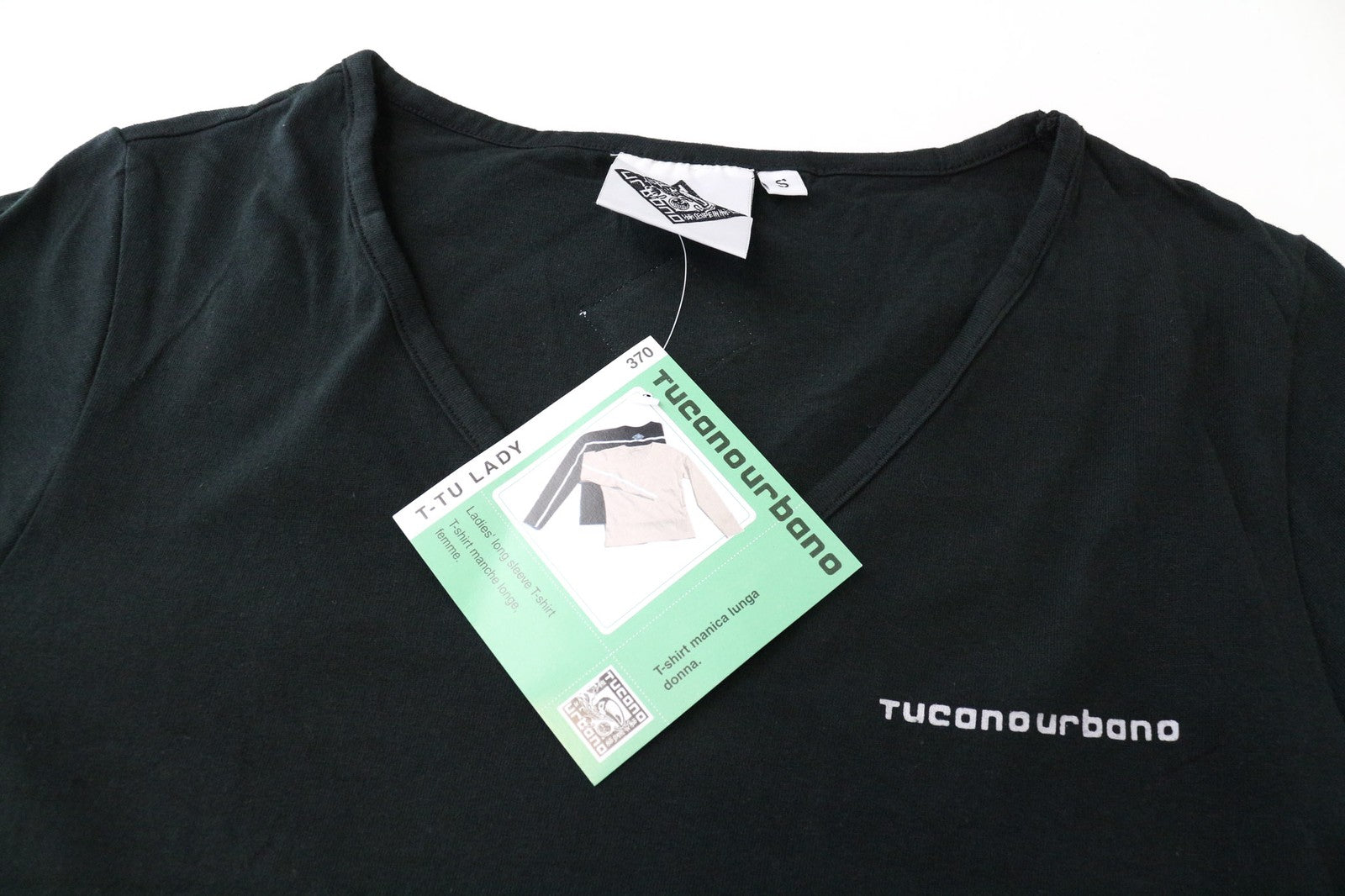 TUCANO URBANO T-TU Women T-Shirt S Black Jersey Pure Cotton Pullover