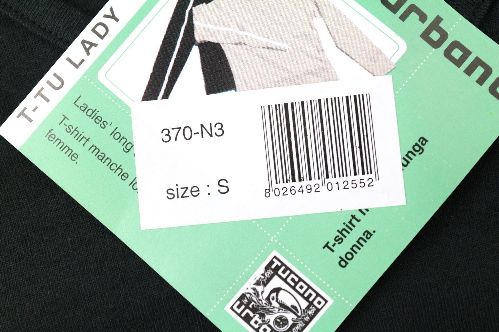 TUCANO URBANO T-TU Women T-Shirt S Black Jersey Pure Cotton Pullover