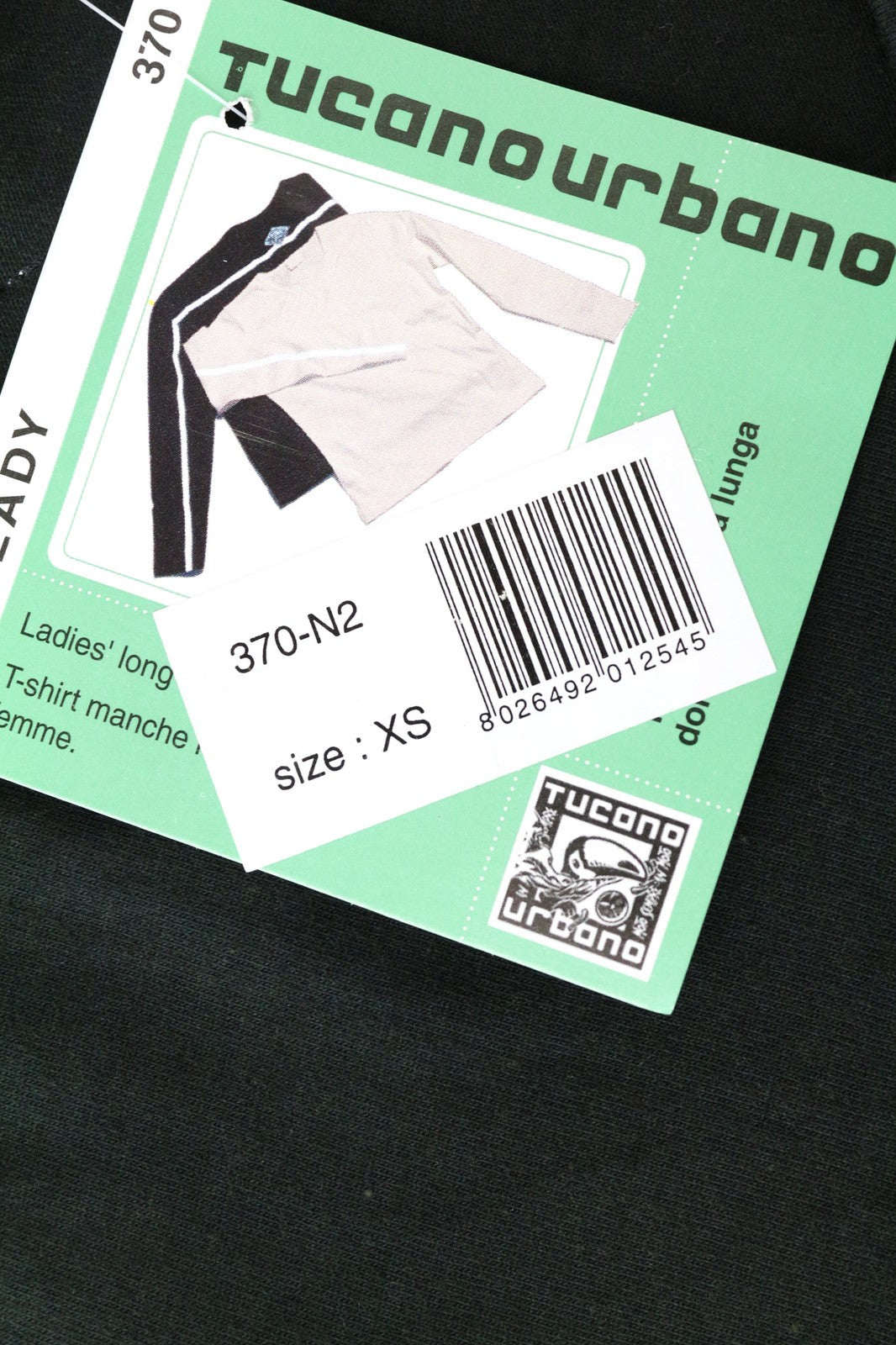 TUCANO URBANO T-TU Lady Women T-Shirt XS Black Jersey Pullover V Neck