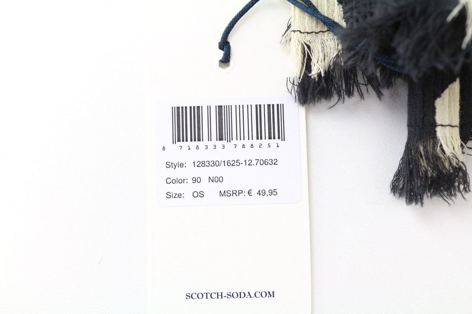 MAISON SCOTCH Women's Scarf OS Black Pure Cotton Polka Dot Lightweight