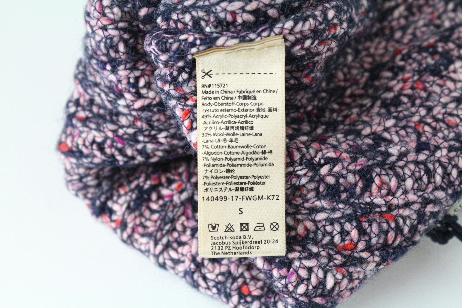 SCOTCH R'BELLE Women Hat OS Pink Beanie Chunky Knitted Patched Woo Blend