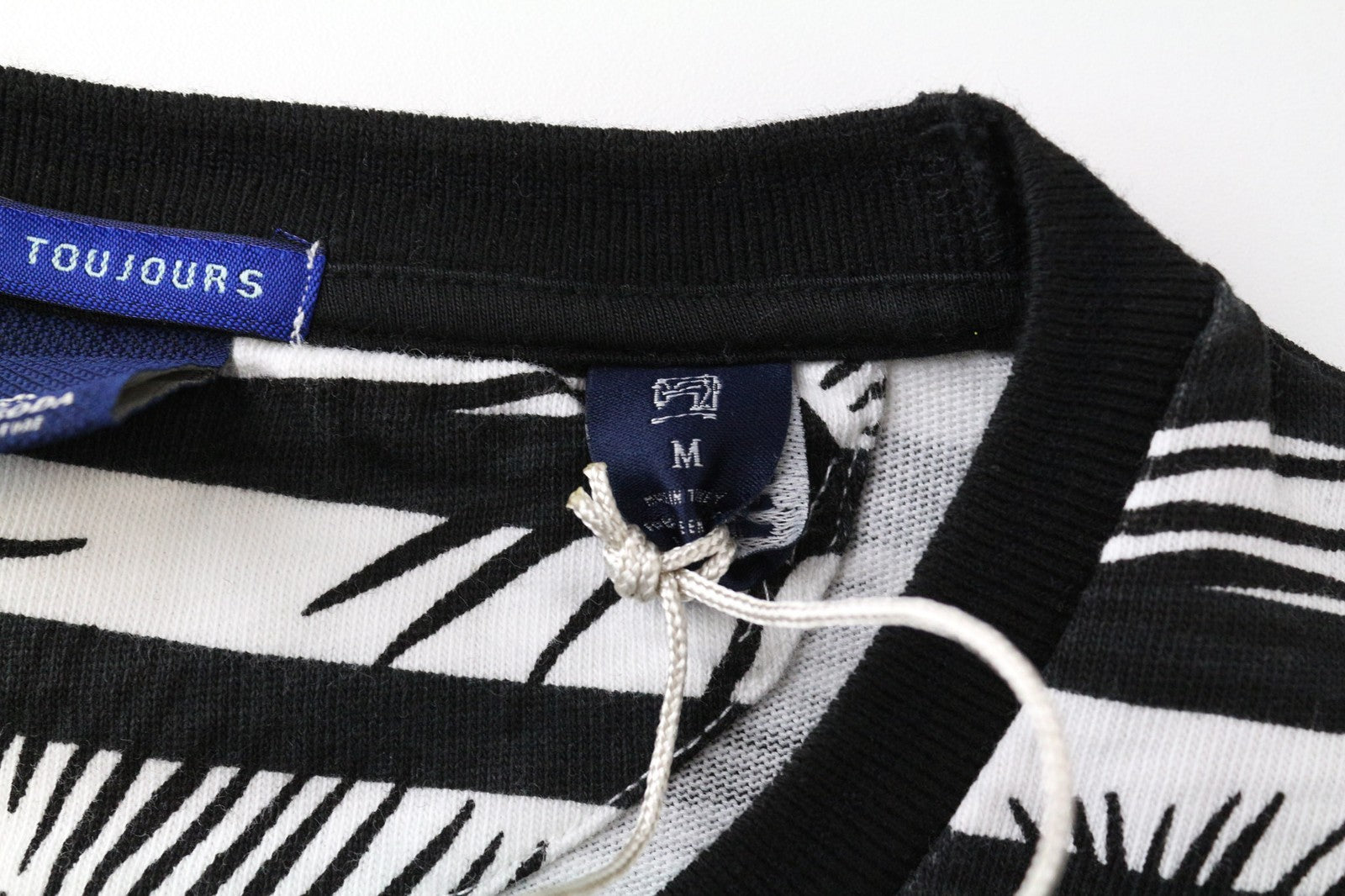 SCOTCH & SODA Ams Couture Men T-Shirt M White Black Anti Fit Long Sleeve