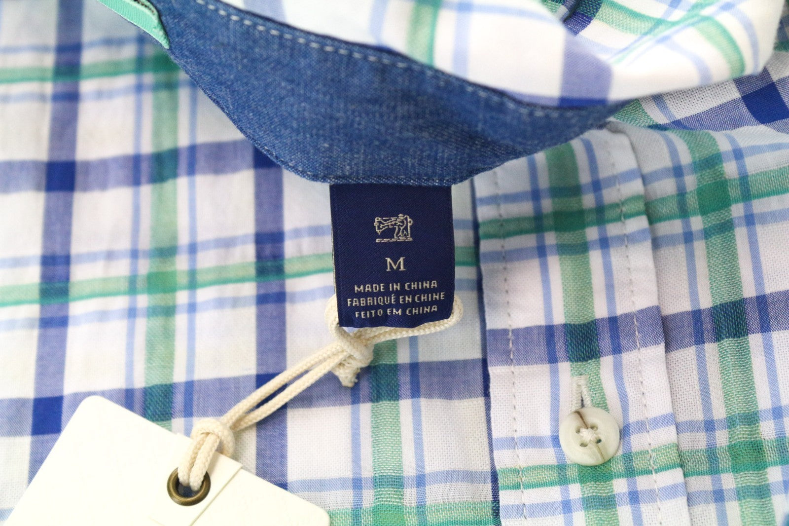 SCOTCH & SODA Ams Couture Men Shirt M Pure Cotton Blue White Check Pattern