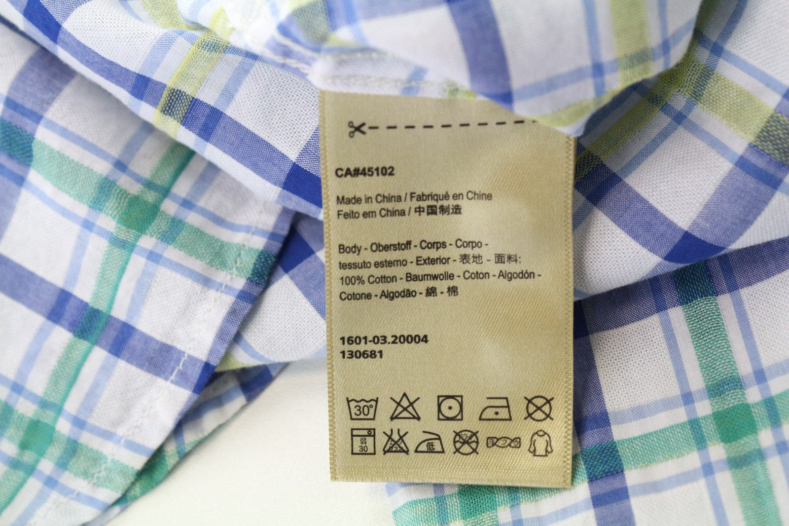 SCOTCH & SODA Ams Couture Men Shirt M Pure Cotton Blue White Check Pattern