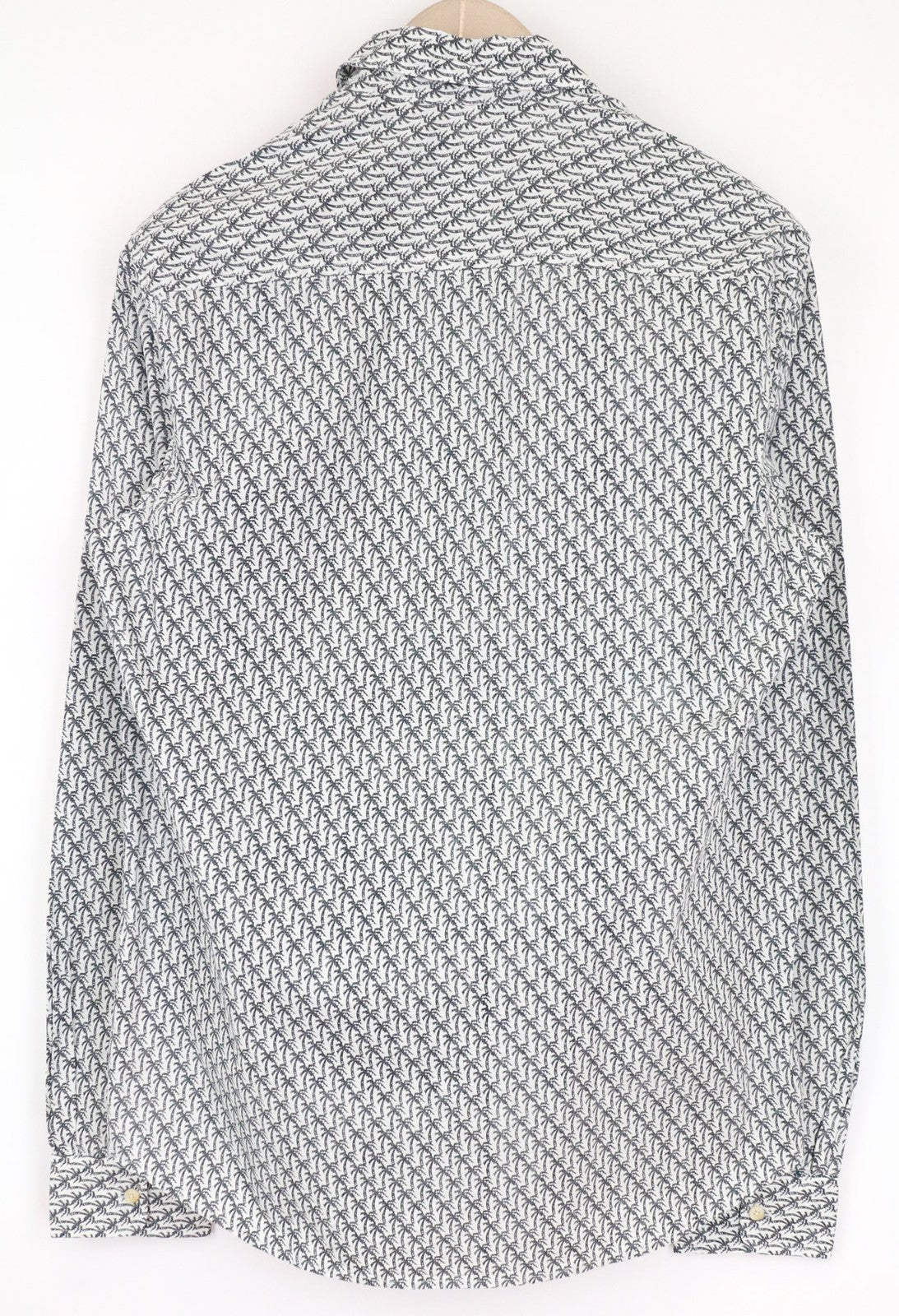 SCOTCH & SODA Ams Couture Men Shirt S Cotton Grey White Palm Pattern